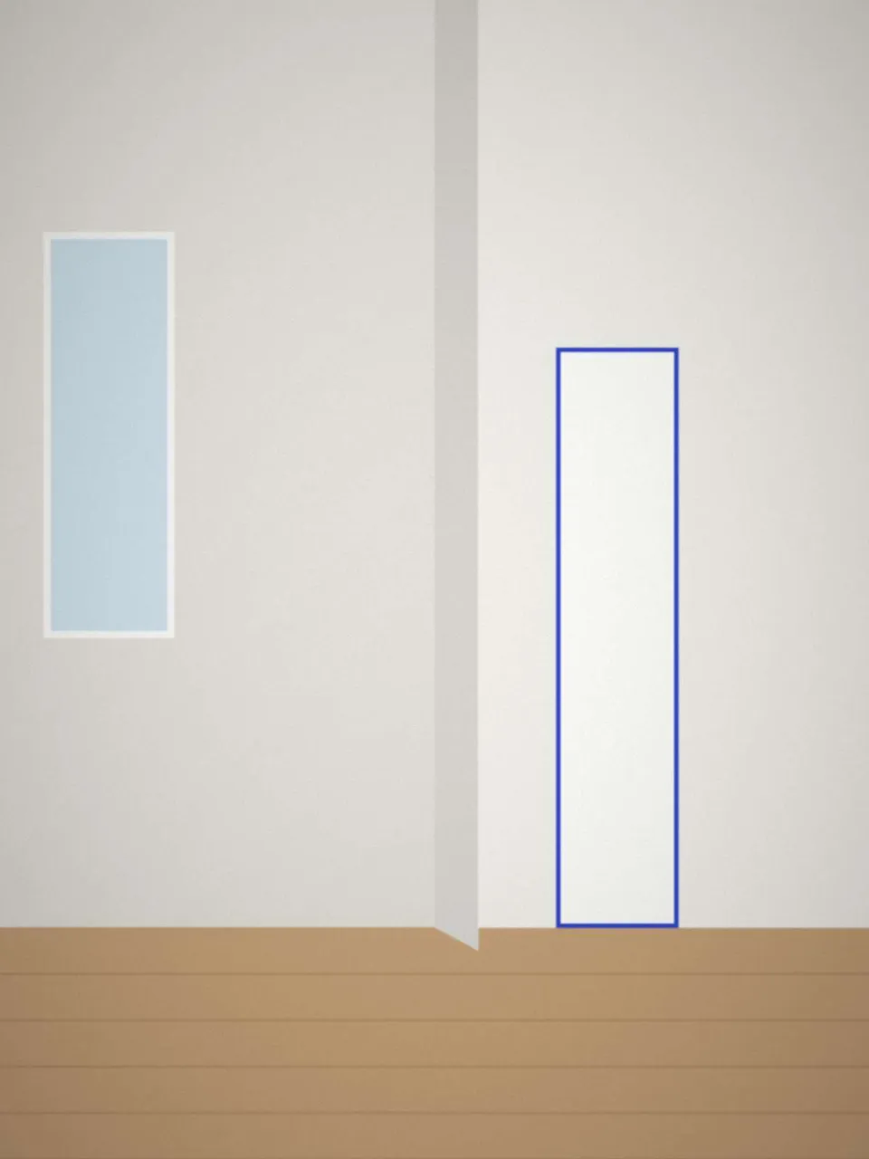 Couloir créé avec deux cloisons neuves