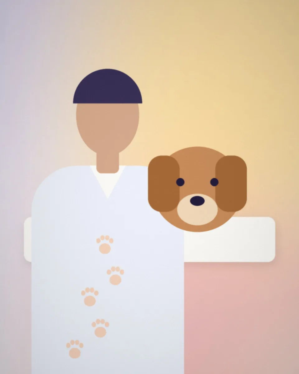 Une vétérinaire examine un jeune chien posé sur la table de consultation