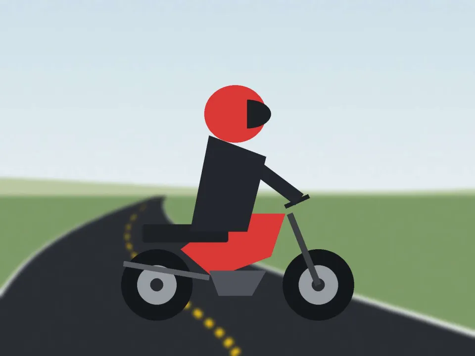 Moto de grosse cylindrée sur une route dégagée