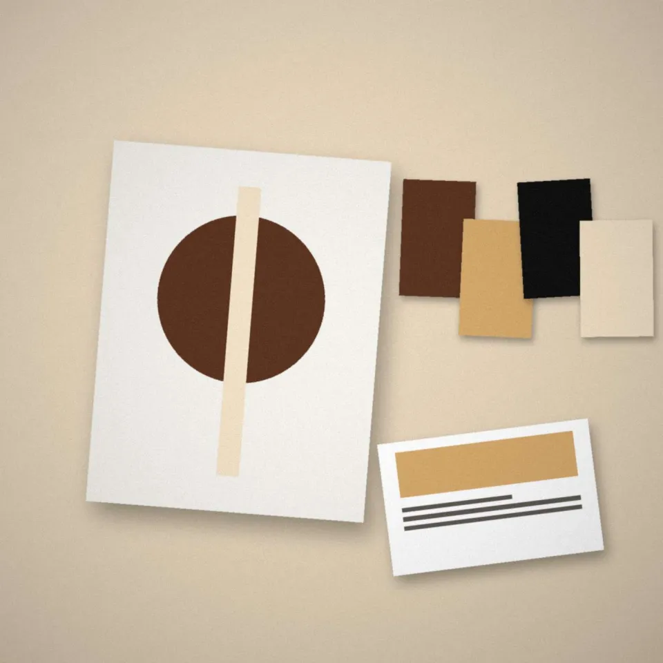 Étiquettes par origine et monogramme de Maison Brûlot (client fictif)
