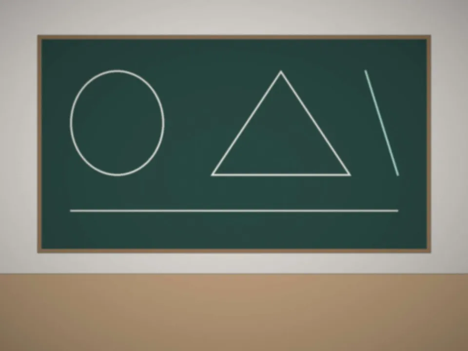 Tableau couvert de figures de géométrie
