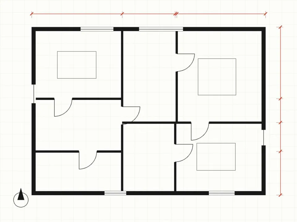 Plan du rez-de-chaussée du projet Maison L.
