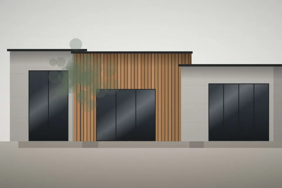 Maison P. : une maison posée sur un terrain en pente