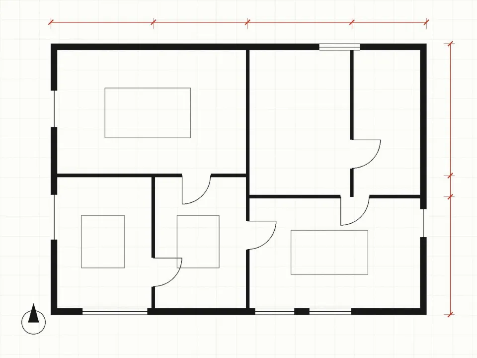 Plan du rez-de-chaussée du projet Appartement V.