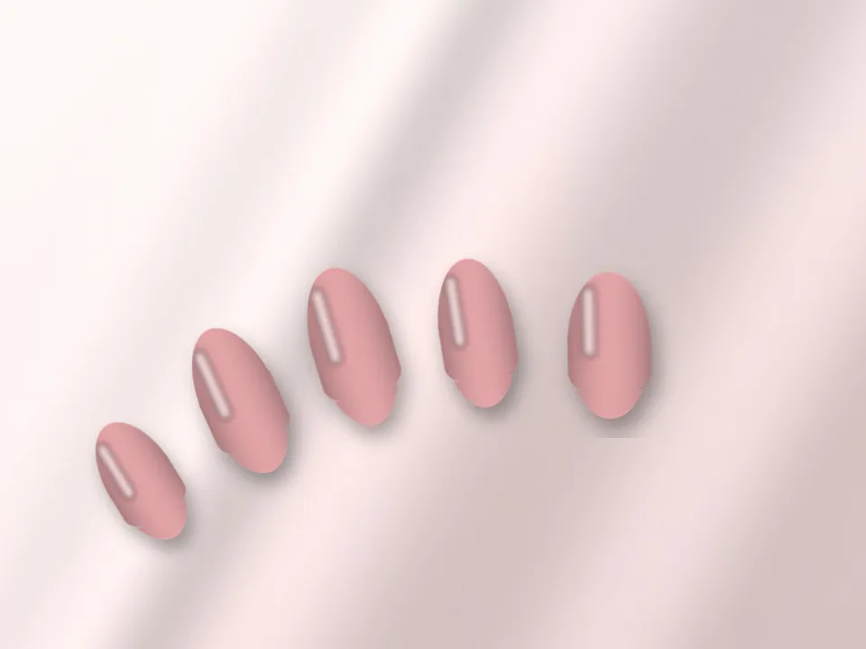 Vernis semi-permanent rose thé fraîchement posé