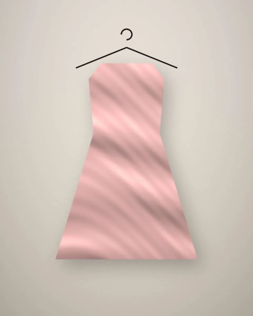 Robe de cérémonie rose poudré sur cintre