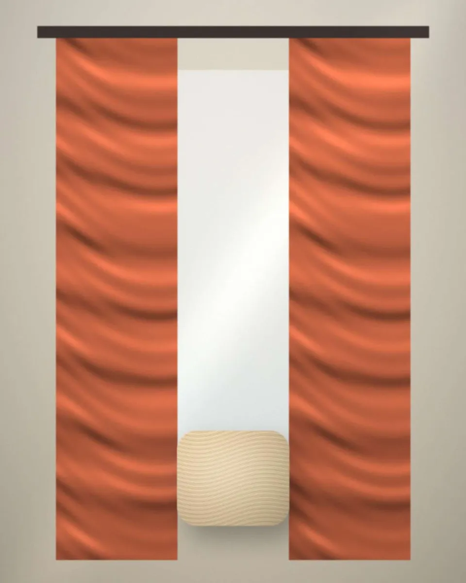 Claire mesurant une fenêtre pour des rideaux (illustration)