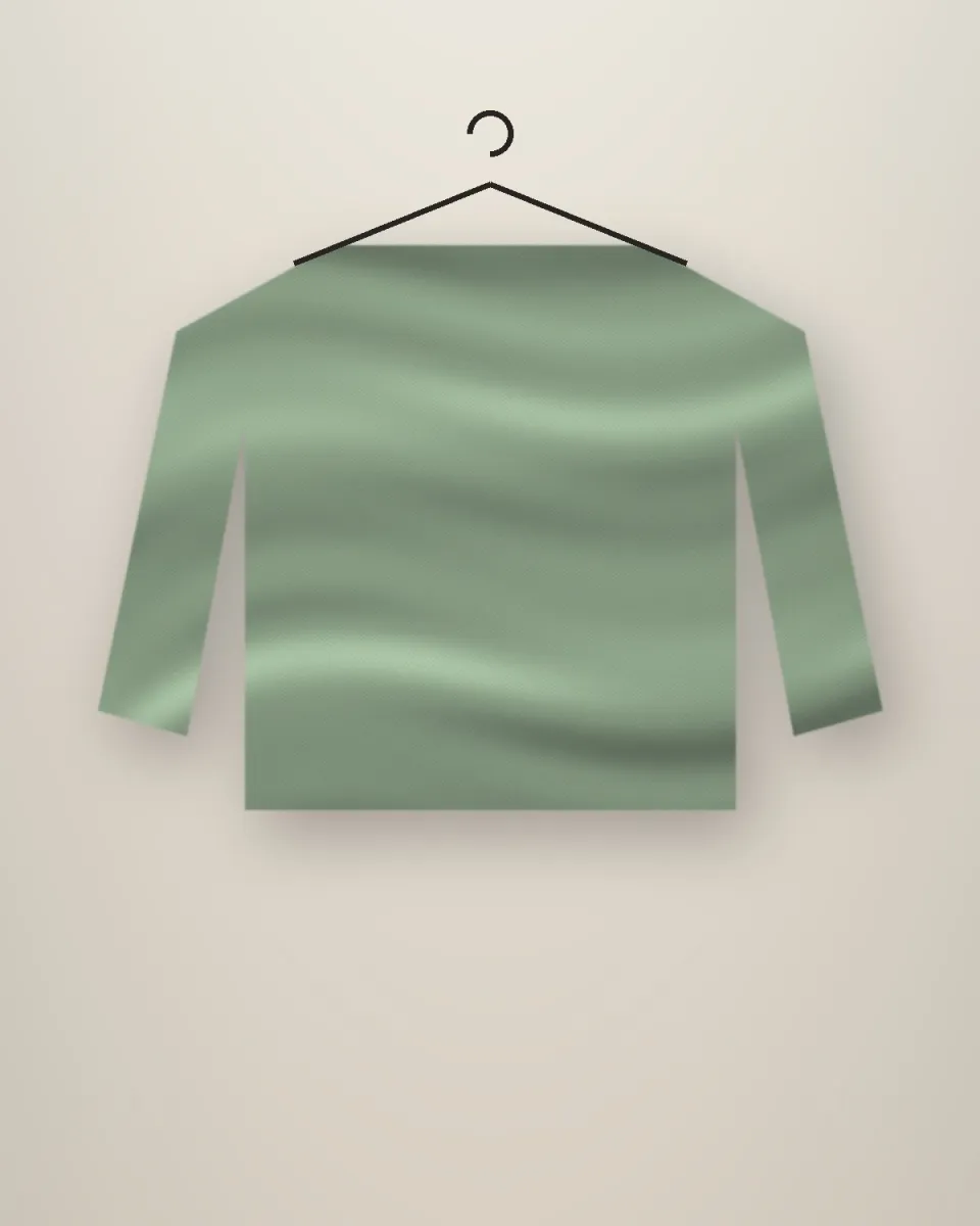 Cardigan long vert sauge sur cintre