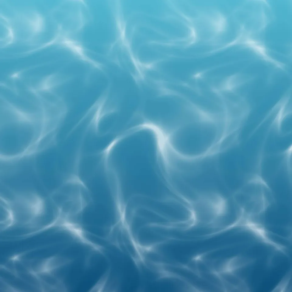 Reflets de lumière au fond de l'eau