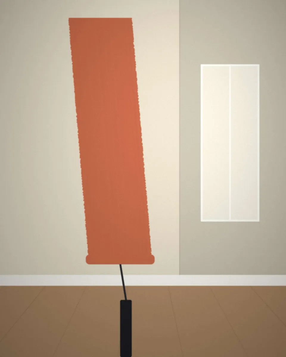 Mur en cours de peinture au rouleau, teinte argile