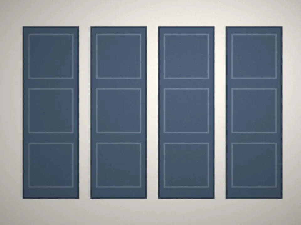 Portes et boiseries repeintes en bleu ardoise