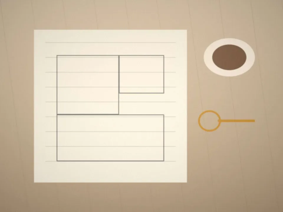 Bureau de l'agence avec plans et clés sur la table