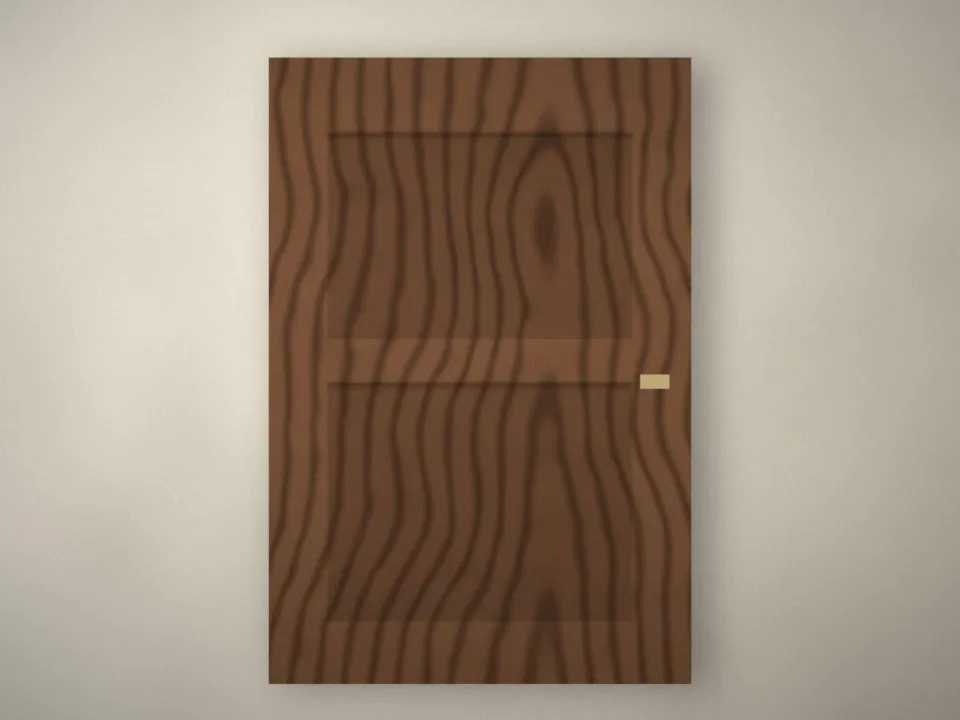 Porte d'entrée en noyer à panneaux