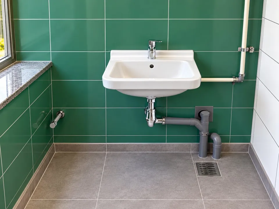 Après : Salle de bain en zellige vert