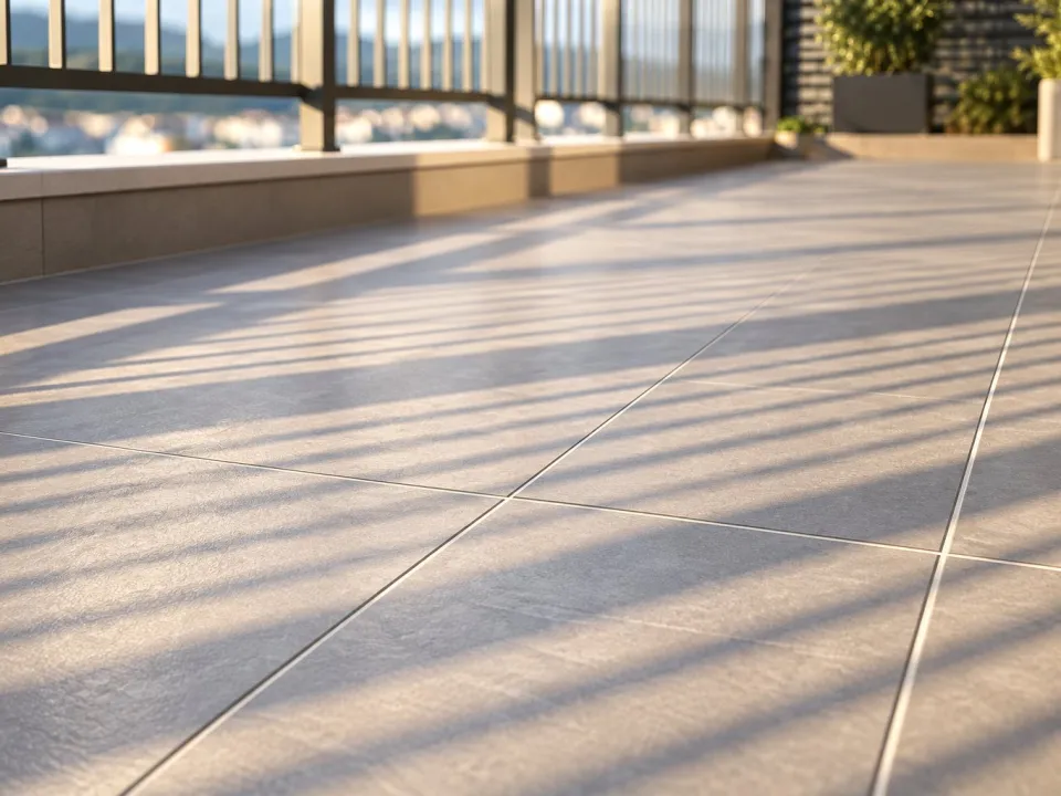 Terrasse refaite en grès cérame effet bois