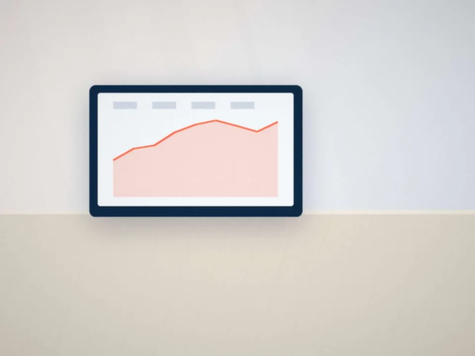 Comptes annuels et graphique d'évolution à l'écran