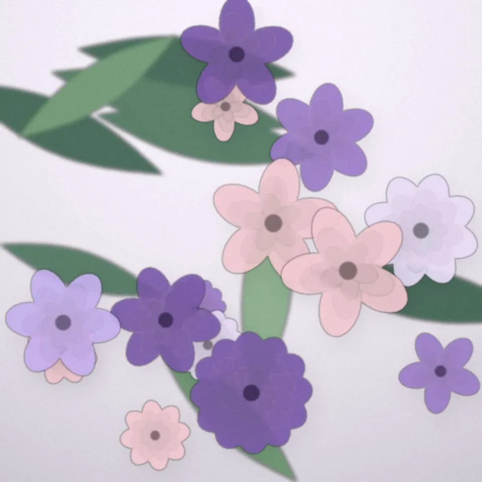 Bouquet de fleurs mauves et lilas