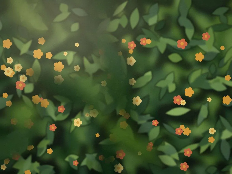Massif de vivaces en fleurs