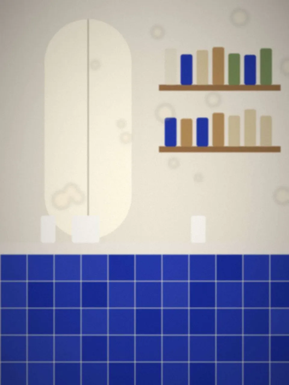 Étagères de bocaux de thé derrière le comptoir