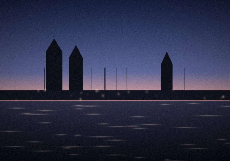 Les tours du port de La Rochelle au crépuscule