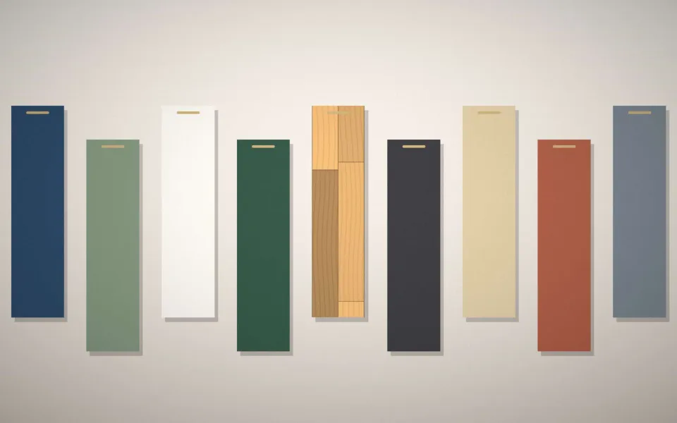 Le showroom et ses échantillons de façades