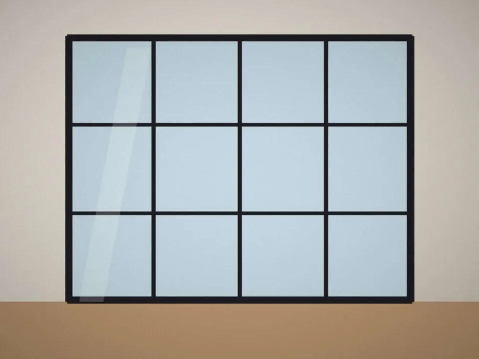 Verrière d'atelier en acier noir mat