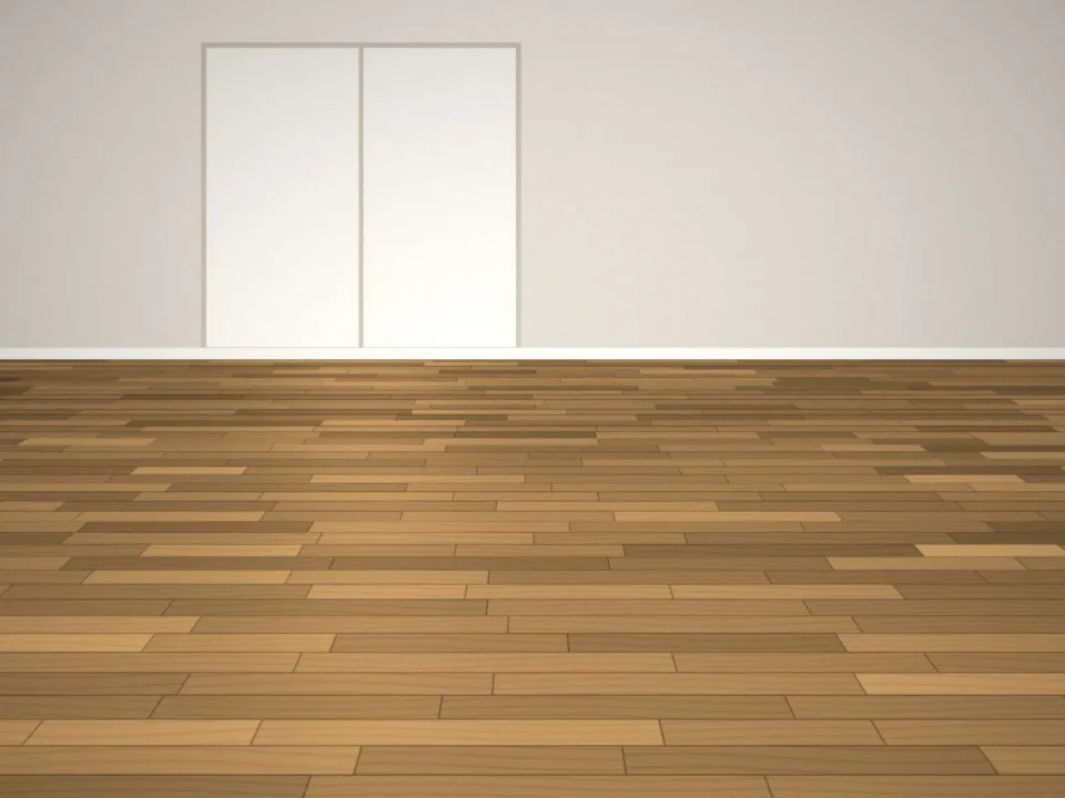 La même chambre avec un parquet contrecollé en chêne