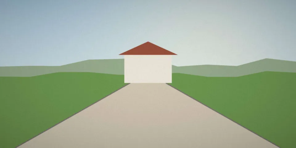 Accès neuf en grave menant à une maison