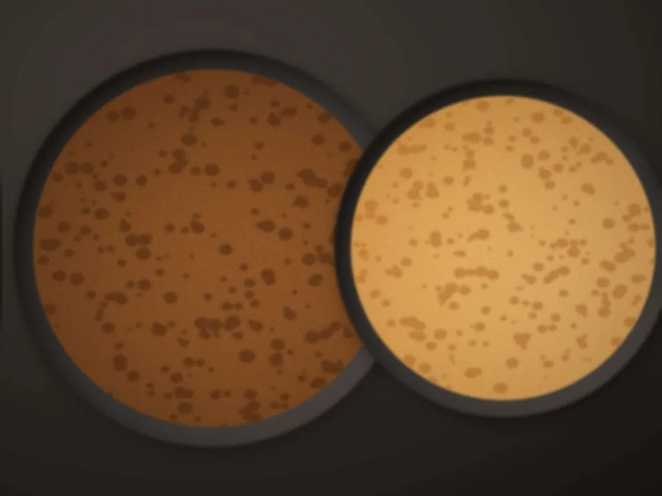 Une galette et une crêpe en cuisson sur le billig