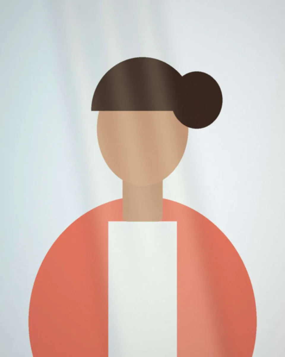 Portrait d'une intervenante de l'équipe, en tenue de travail
