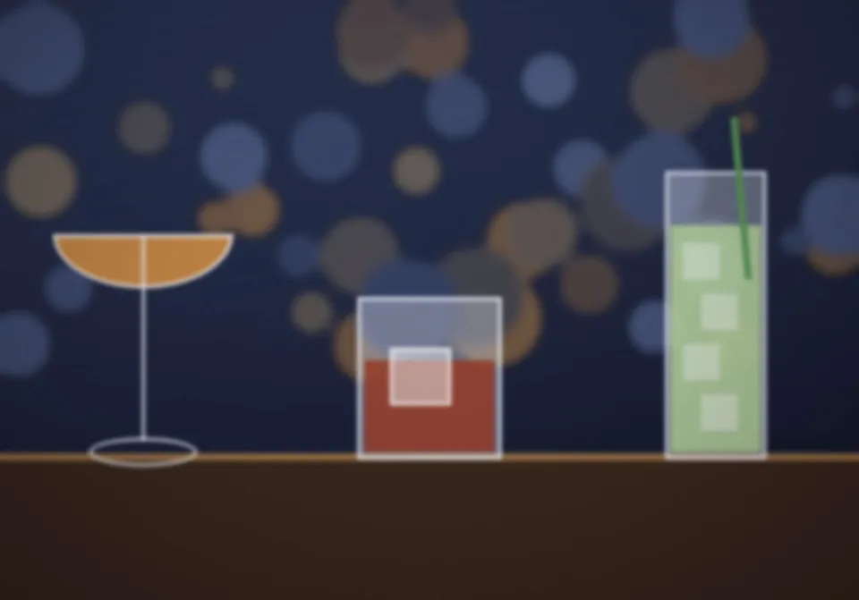 Trois cocktails du parcours Signature alignés sur le comptoir