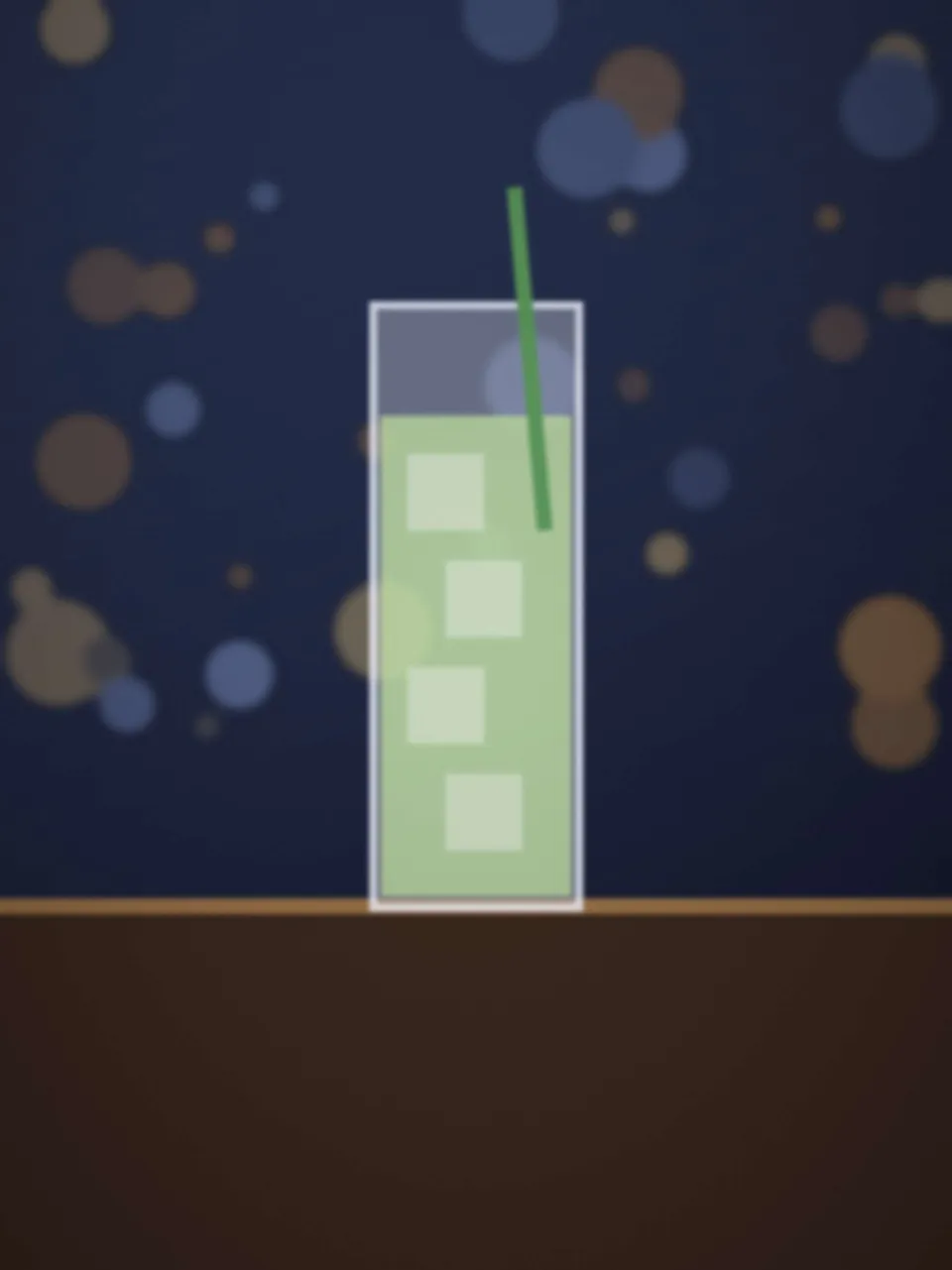 Long drink au concombre et basilic, glaçons clairs