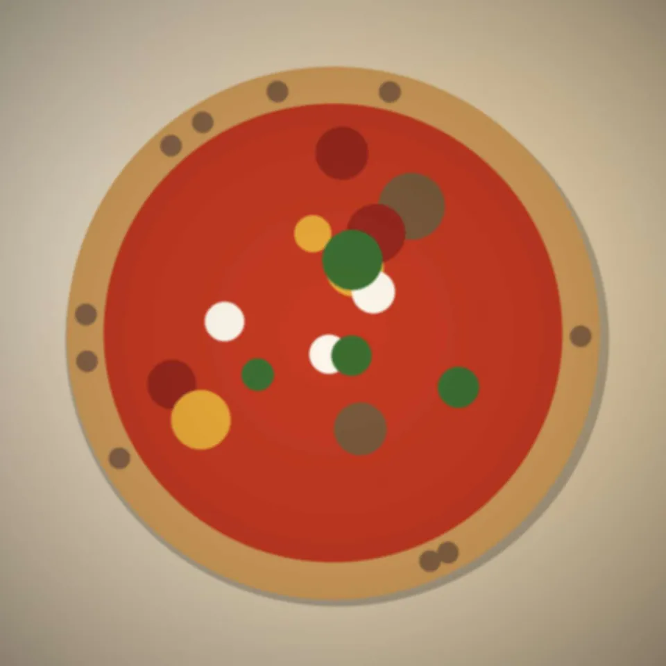 La pizza de la semaine, vue du dessus sur le comptoir du camion